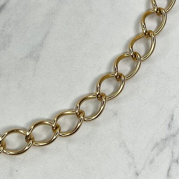 Gold Chain Link Belt with Tassel Charm - Size XS/S - 35" Adjustable Metal Belt - Picture 3 of 12